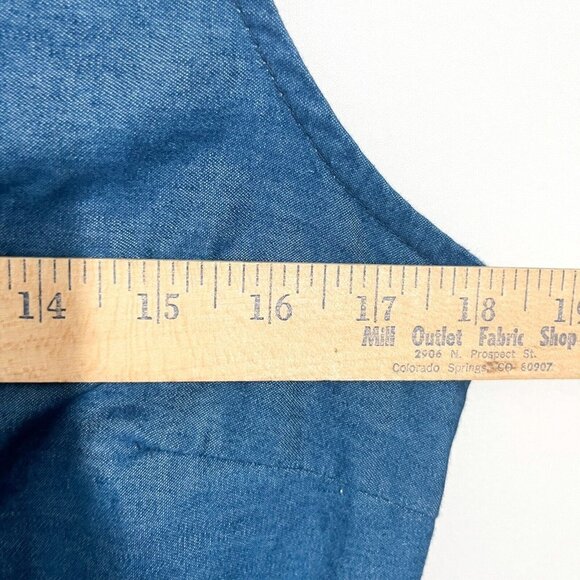 Peach Love Women's Dress Chambray Embroidered Size M Knee Length - Picture 4 of 6